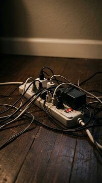 Overloaded Power Strip Stress Home Concept