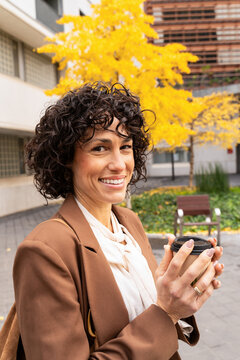 Woman enjoying a coffee break 