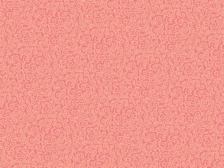 Fototapeta premium Playful peach and pink seamless pattern featuring intricate hand drawn doodle swirls and whimsical eye elements for soft backgrounds.
