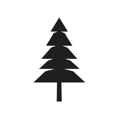 Fototapeta premium A simple black silhouette of a fir tree on a white background.