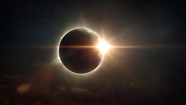 Solar Eclipse with Earth Silhouette