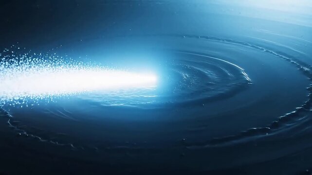 Concentric ripples and light particles on water emphasizing speed, motion, and dynamic energy