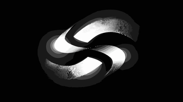 Abstract mobius strip in grayscale conceptual design and artistic composition