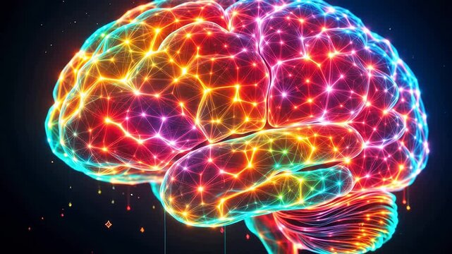 Colorful brain network with glowing connections symbolizing trust, reliability, and security