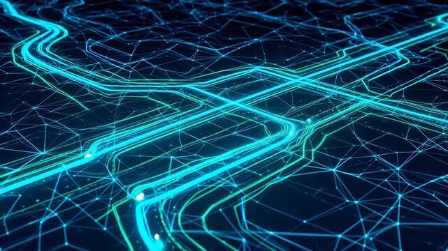 Abstract digital network pattern emphasizing urban lifestyle and city dynamics