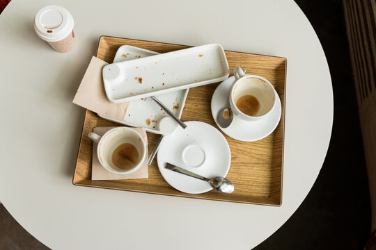 AFTER. Coffee Cups And Tray