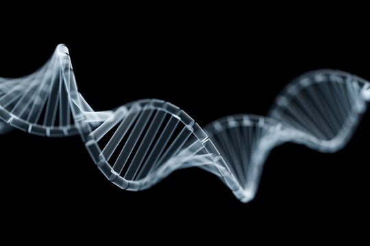 DNA strand structure on black background