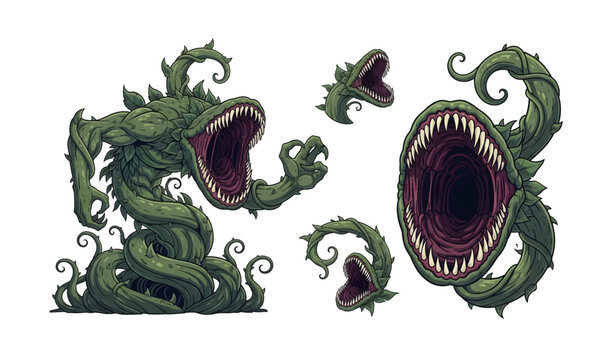 Venomous plant monster with sharp teeth Character sheet