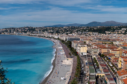 View of Nice Along the Azure Mediterranean Sea 