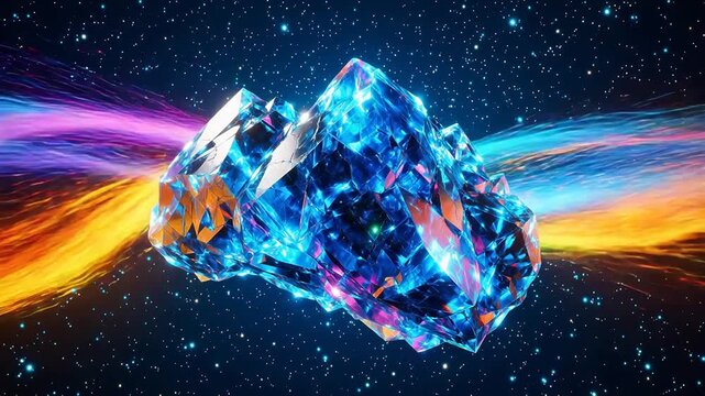 Crystallike object in space for high-end commercial advertising