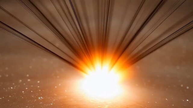 Light burst with radiating lines for high-end commercial advertising