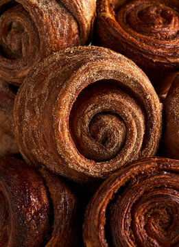 Close-up pattern of cinnamon buns