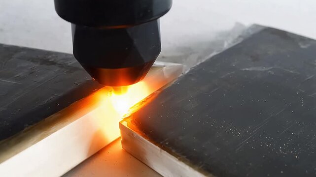 Metal welding process with sparks emphasizing advanced technology and cyber security