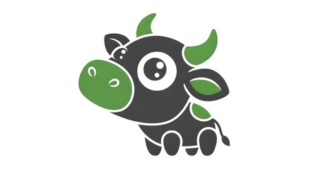 Cute Eco-Friendly Bull Character Mascot Illustration © fatchul