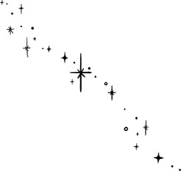 Obraz premium Hand drawn sparkle diagonal border overlay isolated on transparent background
