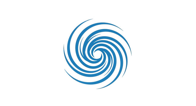Blue swirl design element graphic symbol.