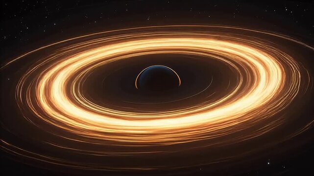 Black hole with accretion disk symbolizing innovation and digital transformation