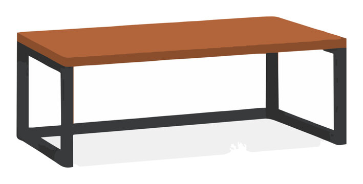 Accent bench furniture 3/4 perspective vector clipart. Generative AI
