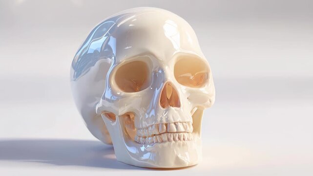 Memento Mori: A detailed depiction of a human skull, captured with precise detail and highlighted with nuanced lighting, symbolizes mortality and introspection. 