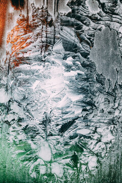 Frost patterns on a window