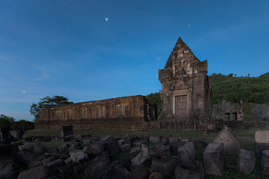 Wat Phou at Blue Hour