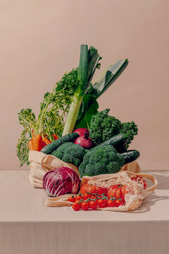 Fresh Vegetables in Reusable Bags