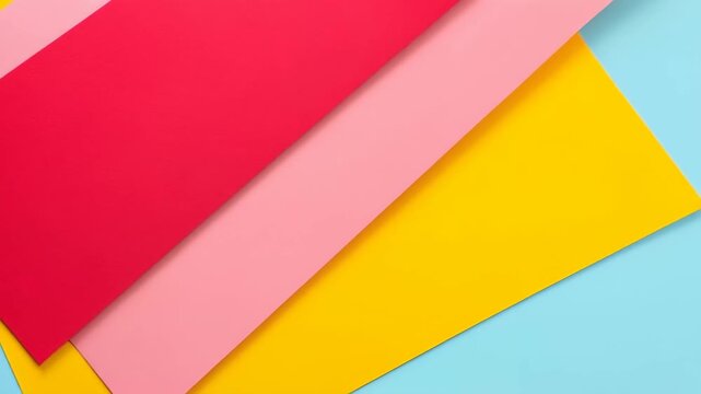 Geometric Harmony: A vibrant arrangement of colorful papers creates a dynamic and modern abstract composition, evoking a sense of visual interest and artistic flair. 