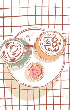 Coffee Time Sketch Illustration 
