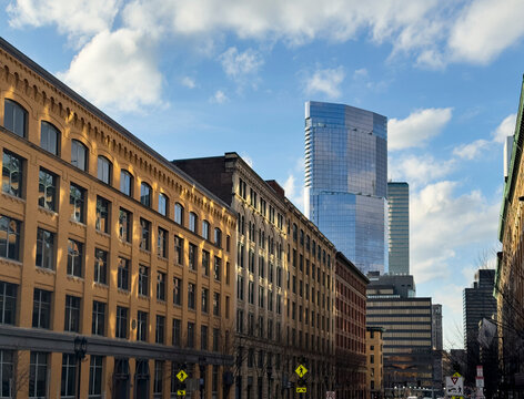 Boston harbor Skyline financial district 