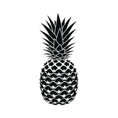 Obraz premium Pineapple fruit displays a stylized tropical silhouette.