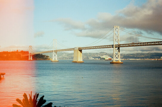 San Francisco Bay Bridge on 35mm Film with Light Leak