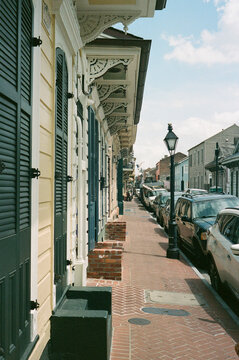 Historic Street With Buildings and Cars in a Busy City