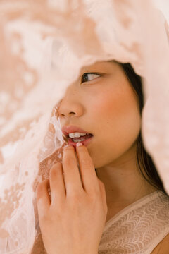 Soft Gaze Through Lace Frame