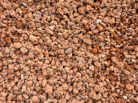 Reddish Brown Volcanic Scoria and Pumice Stone Aggregate Texture