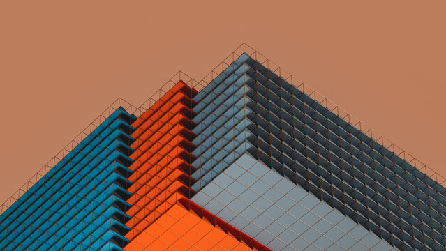 3D geometric background in data technology concept