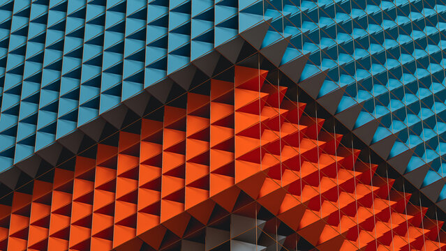 3D geometric background in data technology concept