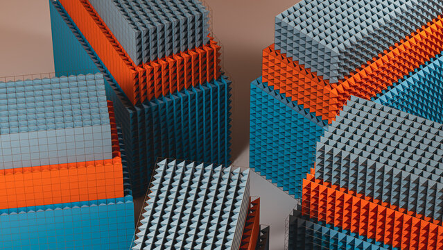 3D geometric background in data technology concept