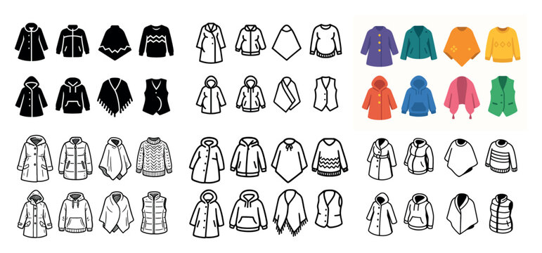 Collection of diverse clothing styles and outfits