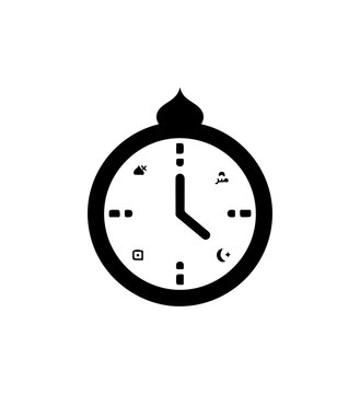 Minimalist Stopwatch Clock Vector Icon in Black