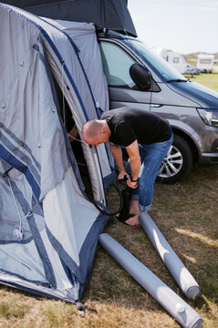 setting up of a campsite in denmark