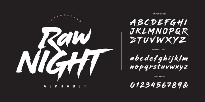 Raw Night expressive dry brush script font for horror movie titles and edgy rock music festival posters