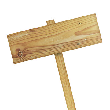 Wooden sign isolated on white