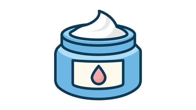 Skincare Face Cream Jar Vector Icon Illustration with Editable Stroke. Modern Flat Design of Moisturizer Container for Beauty and Health Routine, Scalable Graphic for Web and App Interface Design.
