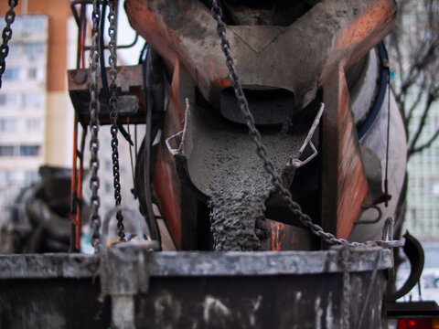 Concrete Pouring From Mixer