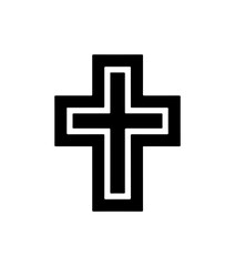 Fototapeta premium Minimalist Black Cross Icon - Clean Vector Design