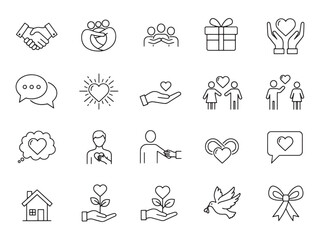 Fototapeta premium Human interaction icons with teamwork and social communication concept