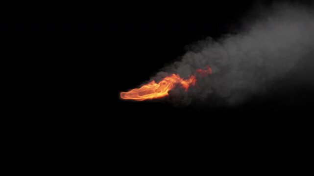 Oil industry stack fire and smoke, seamless loop, alpha channel, transparent background, 2 speeds, 4k 24p, fullscreen