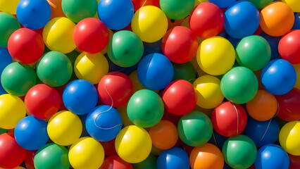 Fototapeta premium Colorful Balloons Background - Round Spheres Party Decoration
