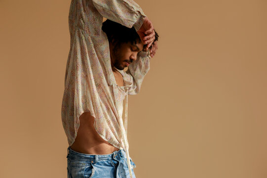 Man Dance Wearing Light Patterned Shirt 