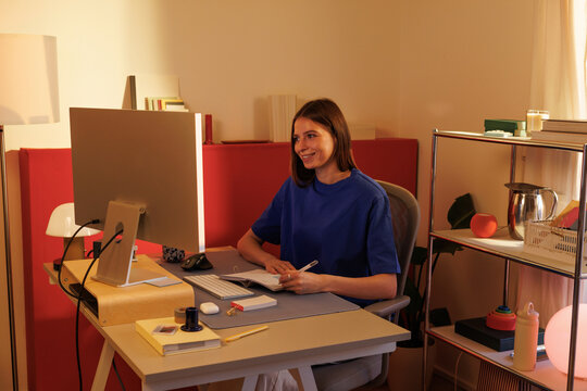 Woman in a Home Office Setting